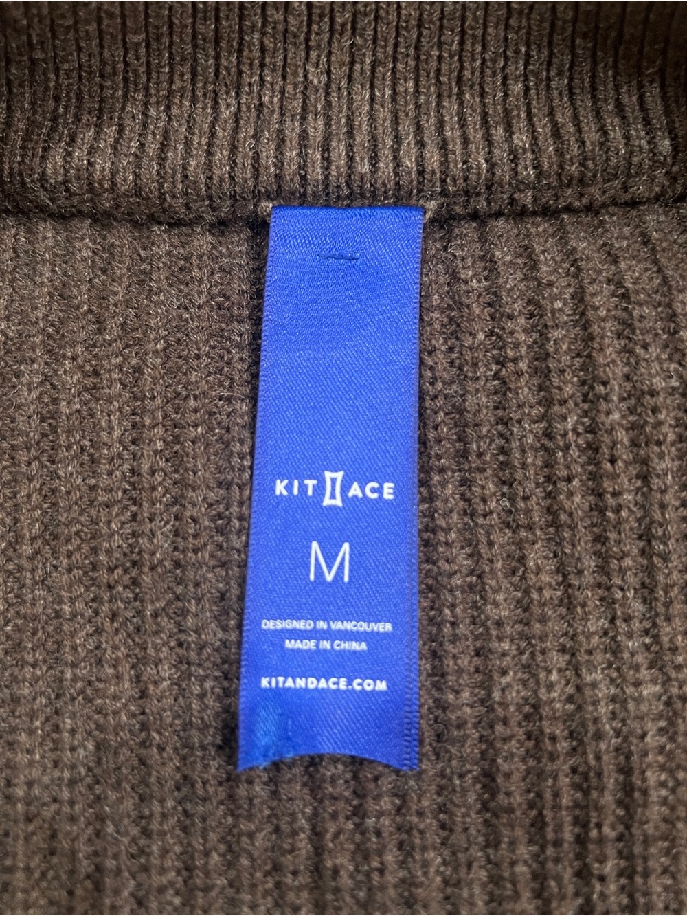 Kit and Ace Men's Brown Ribbed Button-Front Cardigan Men’s M - Picture 3 of 4